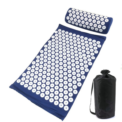 Acupressuur Spijkermat en Kussenset – Massagemat voor Rugpijn, Nekpijn en Stressverlichting – Yoga en Ontspanning