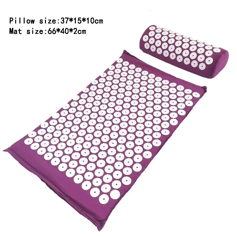 Professionele Spijkermat met Kussen – Acupressure Massagemat voor Yoga en Ontspanning – Tegen Rugpijn, Stress en Spierpijn – Acupunctuurmat Inclusief Hoes