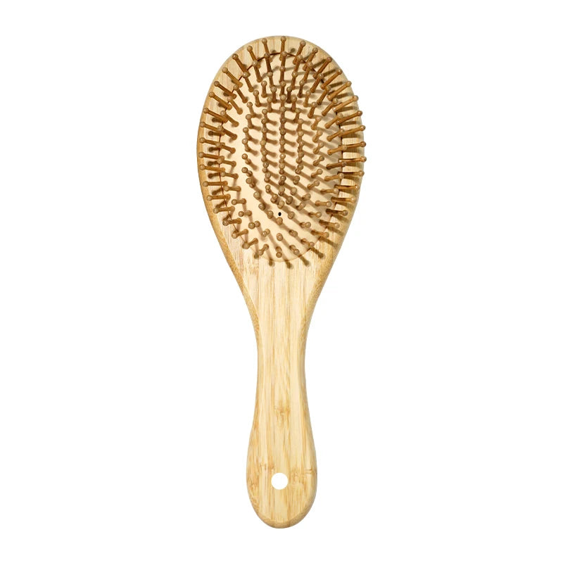 Bamboe Haarborstel – Natuurlijke Houten Anti-Statische Kam & Hoofdhuid Massager – Met Luchtkussen (Air Cushion) voor Ontklitten – Voor Dames & Heren