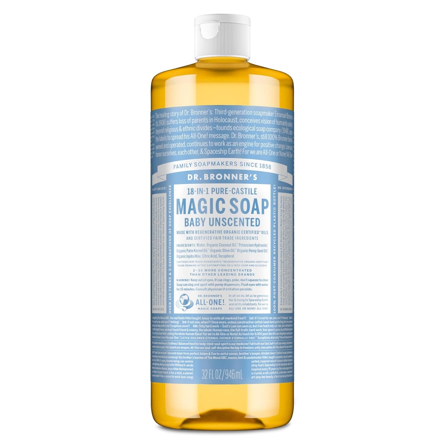 Dr. Bronner’S - Pure-Castile Liquid Soap (Baby Unscented, 32 Ounce)