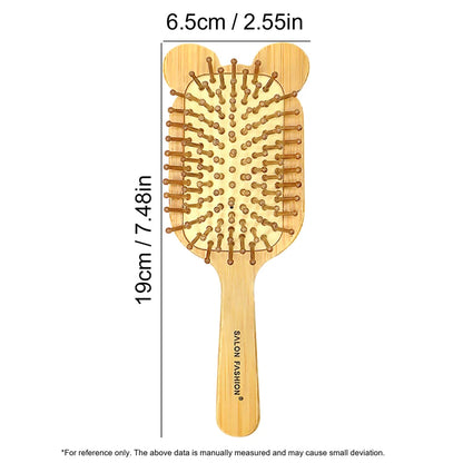 Bamboe Haarborstel – Natuurlijke Houten Anti-Statische Kam & Hoofdhuid Massager – Met Luchtkussen (Air Cushion) voor Ontklitten – Voor Dames & Heren
