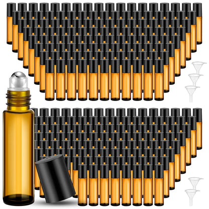 Glazen Rollerflesjes Bruin Glas – Set van 50 / 100 Stuks – 5 ml / 10 ml – Lege Roll-on Flesjes voor Etherische Olie, Parfum en Cosmetica