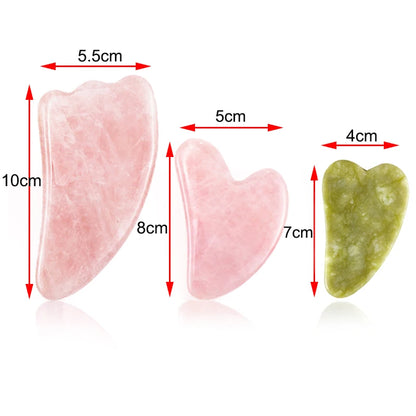 Natuurlijke Rozenkwarts Gua Sha Schraper – Roze Jade Gezichtsmassager – Anti-Rimpel & Gezichtslifting Tool – Voor Gezicht & Lichaam – SPA & Beauty Care