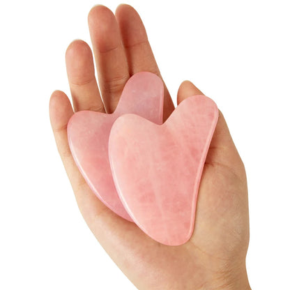 Natuurlijke Rozenkwarts Gua Sha Schraper – Roze Jade Gezichtsmassager – Anti-Rimpel & Gezichtslifting Tool – Voor Gezicht & Lichaam – SPA & Beauty Care