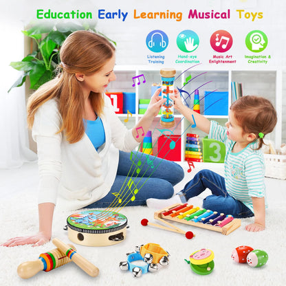 Educational Toys Percussion Xylophone Baby Music Kit Kids Wood Musical Instruments for Toddler Toy