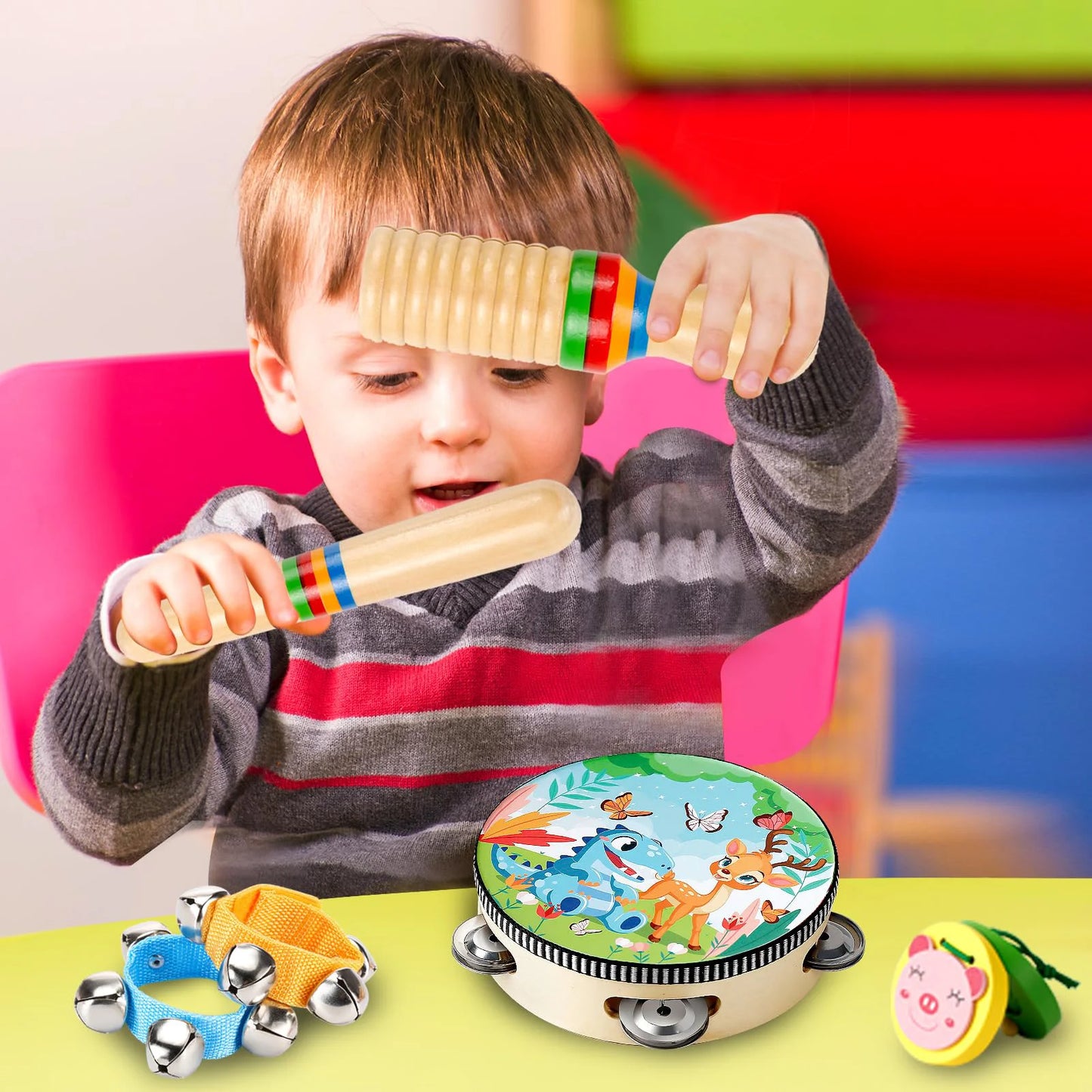 Educational Toys Percussion Xylophone Baby Music Kit Kids Wood Musical Instruments for Toddler Toy