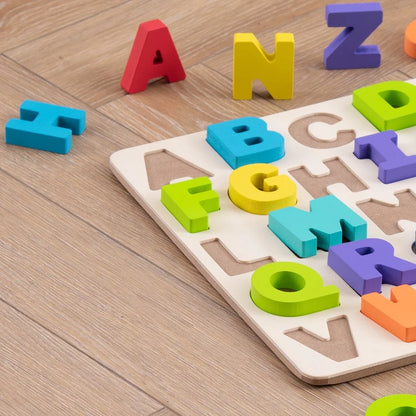 Wooden Alphabet Puzzle, Baby and Toddler Toys for Children Ages 18 Months