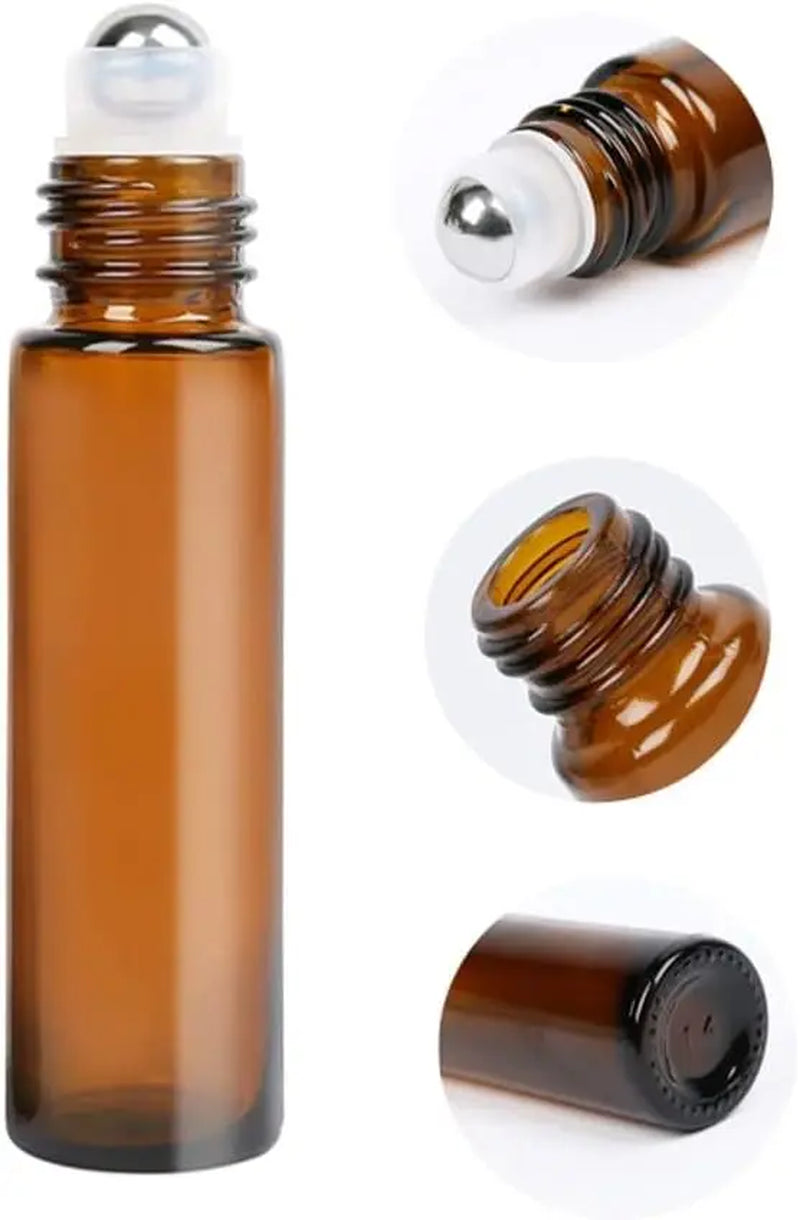 Glazen Rollerflesjes Bruin Glas – Set van 50 / 100 Stuks – 5 ml / 10 ml – Lege Roll-on Flesjes voor Etherische Olie, Parfum en Cosmetica