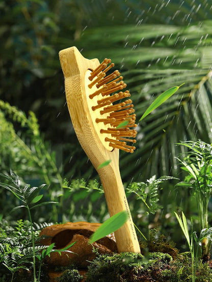 Bamboe Haarborstel – Natuurlijke Houten Anti-Statische Kam & Hoofdhuid Massager – Met Luchtkussen (Air Cushion) voor Ontklitten – Voor Dames & Heren