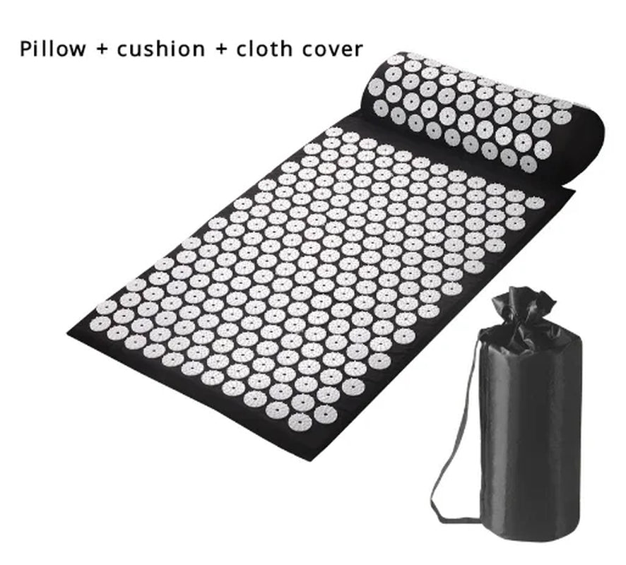 Professionele Spijkermat met Kussen – Acupressure Massagemat voor Yoga en Ontspanning – Tegen Rugpijn, Stress en Spierpijn – Acupunctuurmat Inclusief Hoes