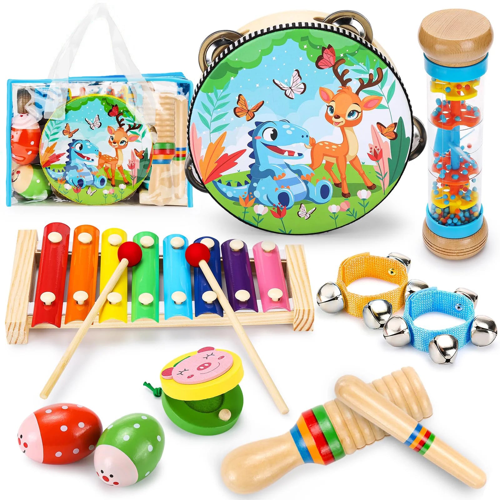 Educational Toys Percussion Xylophone Baby Music Kit Kids Wood Musical Instruments for Toddler Toy