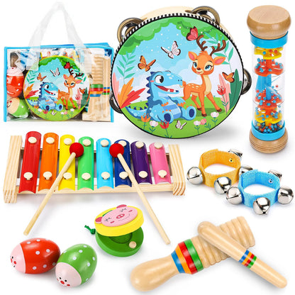 Educational Toys Percussion Xylophone Baby Music Kit Kids Wood Musical Instruments for Toddler Toy