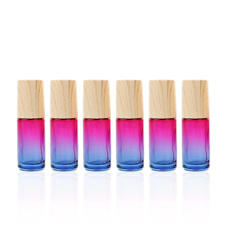 Glazen Rollerflesjes 5 ml – Set van 5/10/20/30/50 Stuks – Dik Glas met Verloopkleuren – Lege Roll-on Flesjes voor Etherische Olie en Reissets