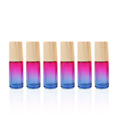 Glazen Rollerflesjes 5 ml – Set van 5/10/20/30/50 Stuks – Dik Glas met Verloopkleuren – Lege Roll-on Flesjes voor Etherische Olie en Reissets