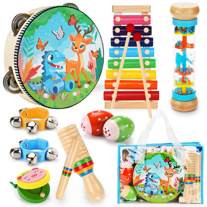 Educational Toys Percussion Xylophone Baby Music Kit Kids Wood Musical Instruments for Toddler Toy