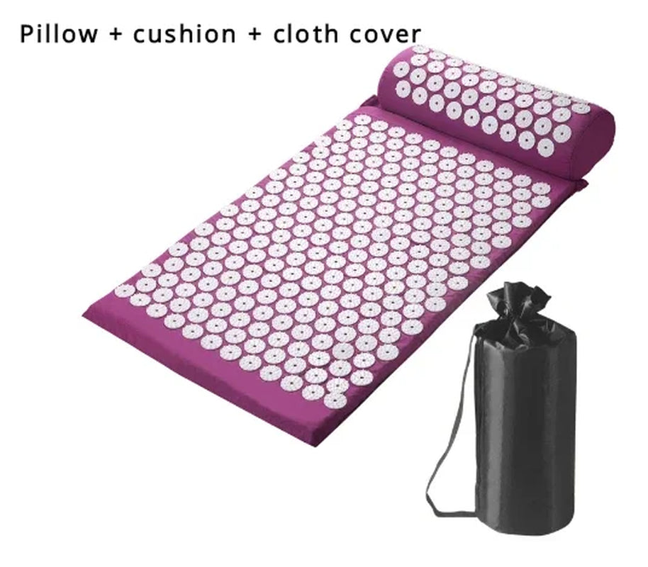 Professionele Spijkermat met Kussen – Acupressure Massagemat voor Yoga en Ontspanning – Tegen Rugpijn, Stress en Spierpijn – Acupunctuurmat Inclusief Hoes