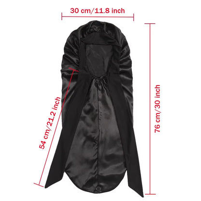 Lange Satijnen Bonnet met Lint – XL Slaapmuts voor Lang Haar & Krullen – Satijnen Hair Wrap & Haar beschermkap – Egalen Kleur