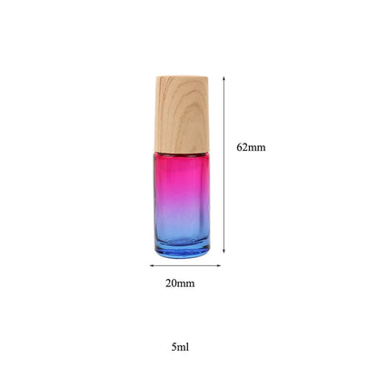 Glazen Rollerflesjes 5 ml – Set van 5/10/20/30/50 Stuks – Dik Glas met Verloopkleuren – Lege Roll-on Flesjes voor Etherische Olie en Reissets