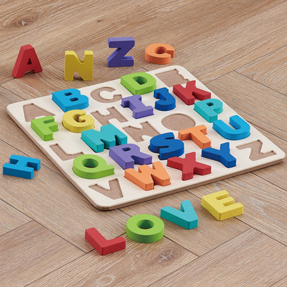 Wooden Alphabet Puzzle, Baby and Toddler Toys for Children Ages 18 Months