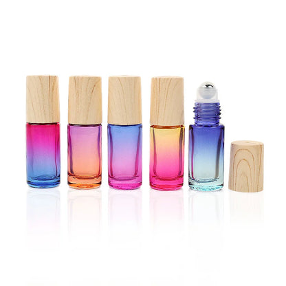 Glazen Rollerflesjes 5 ml – Set van 5/10/20/30/50 Stuks – Dik Glas met Verloopkleuren – Lege Roll-on Flesjes voor Etherische Olie en Reissets