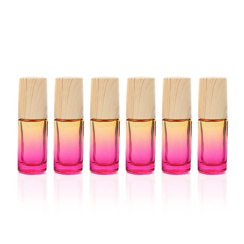 Glazen Rollerflesjes 5 ml – Set van 5/10/20/30/50 Stuks – Dik Glas met Verloopkleuren – Lege Roll-on Flesjes voor Etherische Olie en Reissets