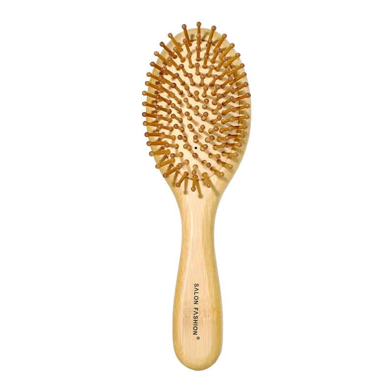 Bamboe Haarborstel – Natuurlijke Houten Anti-Statische Kam & Hoofdhuid Massager – Met Luchtkussen (Air Cushion) voor Ontklitten – Voor Dames & Heren
