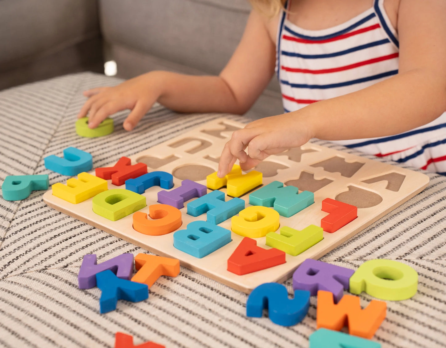Wooden Alphabet Puzzle, Baby and Toddler Toys for Children Ages 18 Months