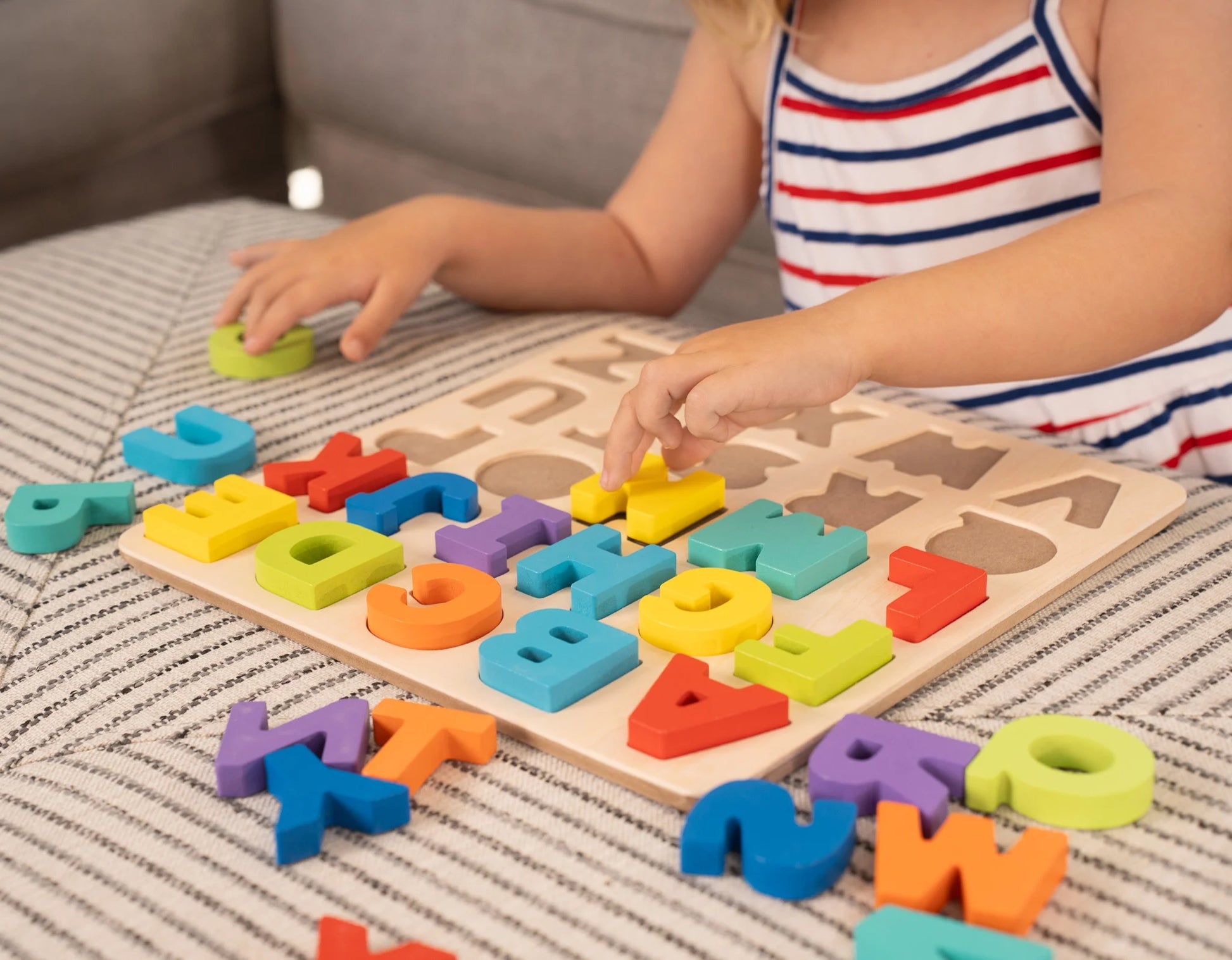 Wooden Alphabet Puzzle, Baby and Toddler Toys for Children Ages 18 Months