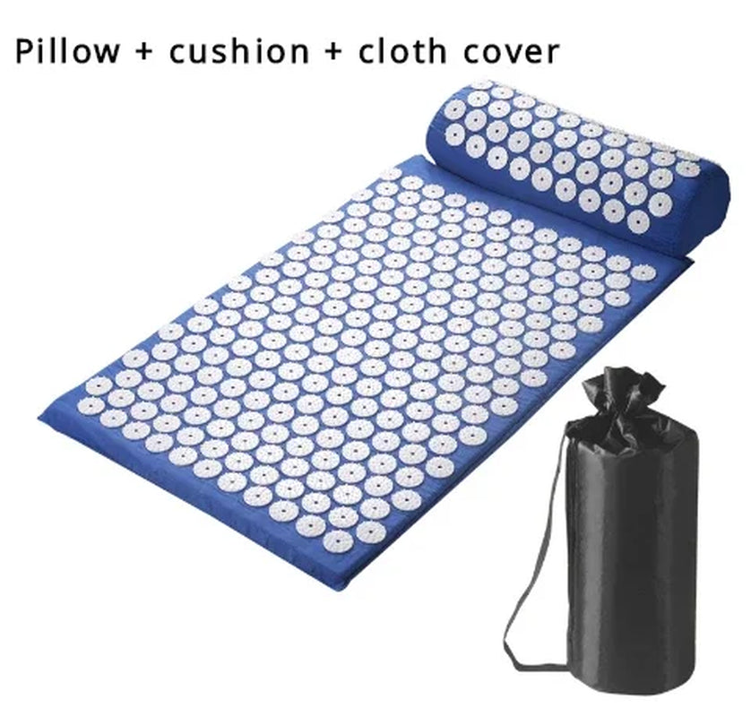 Professionele Spijkermat met Kussen – Acupressure Massagemat voor Yoga en Ontspanning – Tegen Rugpijn, Stress en Spierpijn – Acupunctuurmat Inclusief Hoes