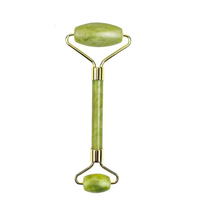 Natuurlijke Jade Roller & Gua Sha Set – Gezichtsmassager & Schraper – Anti-Rimpel & Gezichtslifting Tool – Groene Jade Steen voor Beauty & Skin Care