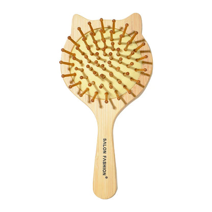 Bamboe Haarborstel – Natuurlijke Houten Anti-Statische Kam & Hoofdhuid Massager – Met Luchtkussen (Air Cushion) voor Ontklitten – Voor Dames & Heren