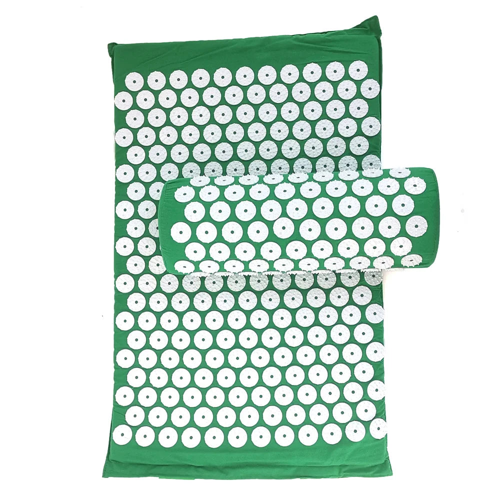 Acupressuur Spijkermat en Kussenset – Massagemat voor Rugpijn, Nekpijn en Stressverlichting – Yoga en Ontspanning