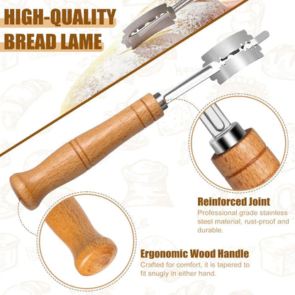 Zuurdesem Broodbakset met Ovaal Rijsmandje (25 cm) – Complete Set met Deegmes (Lame), Deegmenger en Linnen Inzethoes