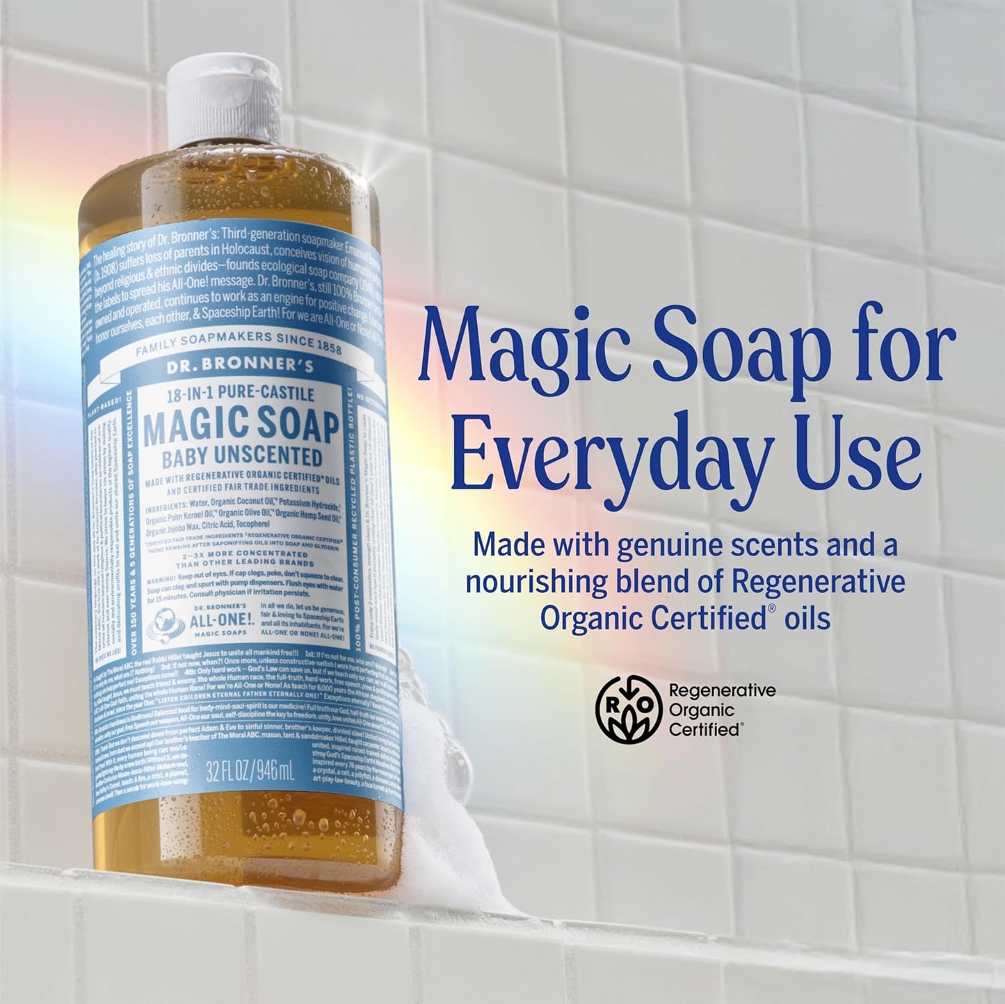 Dr. Bronner’S - Pure-Castile Liquid Soap (Baby Unscented, 32 Ounce)