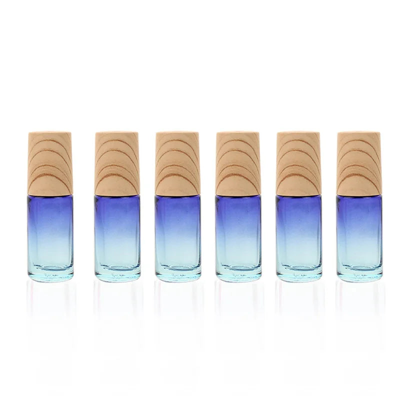 Glazen Rollerflesjes 5 ml – Set van 5/10/20/30/50 Stuks – Dik Glas met Verloopkleuren – Lege Roll-on Flesjes voor Etherische Olie en Reissets