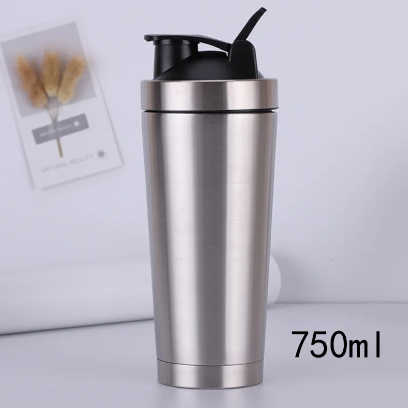 RVS Proteïne Shaker 750 ml – Roestvrijstalen Eiwitshaker & Sportfles – Lekvrije Shaker Cup voor Fitness en Sport