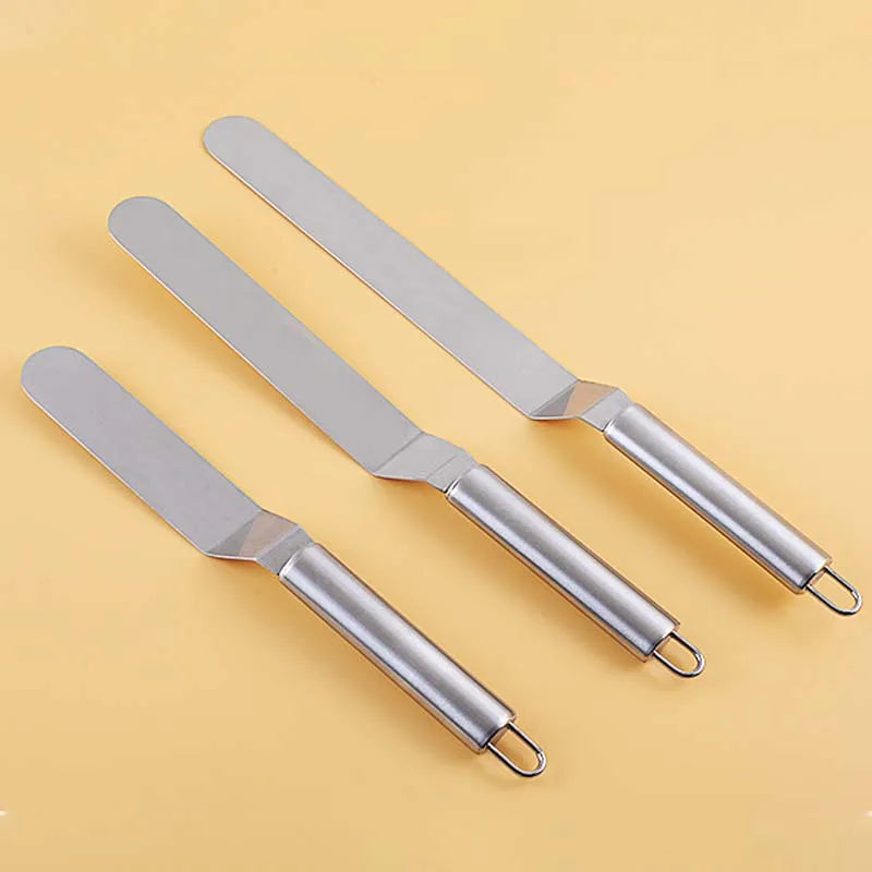 RVS Paletmes en Crème Spatula – Roestvrijstalen Cake- en Taartdecoratie Spatel – Handig Keukengerei voor Bakken en Patisserie