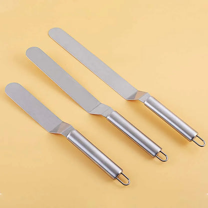 RVS Paletmes en Crème Spatula – Roestvrijstalen Cake- en Taartdecoratie Spatel – Handig Keukengerei voor Bakken en Patisserie