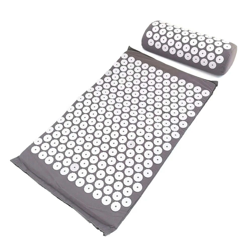 Acupressuur Spijkermat en Kussenset – Massagemat voor Rugpijn, Nekpijn en Stressverlichting – Yoga en Ontspanning