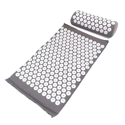 Acupressuur Spijkermat en Kussenset – Massagemat voor Rugpijn, Nekpijn en Stressverlichting – Yoga en Ontspanning