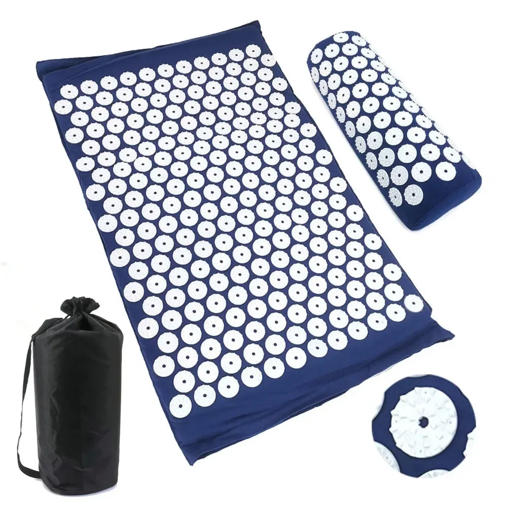 Professionele Spijkermat met Kussen – Acupressure Massagemat voor Yoga en Ontspanning – Tegen Rugpijn, Stress en Spierpijn – Acupunctuurmat Inclusief Hoes