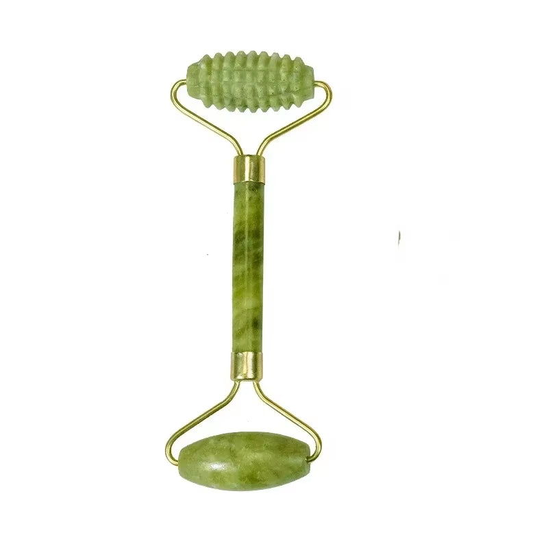 Natuurlijke Jade Roller & Gua Sha Set – Gezichtsmassager & Schraper – Anti-Rimpel & Gezichtslifting Tool – Groene Jade Steen voor Beauty & Skin Care